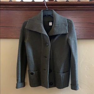 JCrew wool loden green cardigan